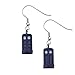 Doctor Who Blue Tardis with Stainless Steel Hook Dangle Earrings