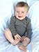L'ovedbaby Unisex-Baby Newborn Organic G'loved-Sleeve Bodysuit, Gray, 0/3 Months