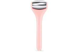 MAANGE Mini Eye & Face Rollers for Eye Massager, Stainless Steel Eye Ice Roller for Relief Puffiness Migraine Skincare Facial Roller (Pink)