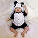 OtardDolls Lifelike Reborn Dolls,Realistic Sleeping Baby boy with Panda Clothes Soft Vinyl Newborn Doll Children Gifts