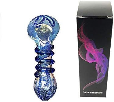 4.3 inch Glass Water Bub Newest Glassworks Handmade Style Glass (Unique Design) (Transparent Blue)