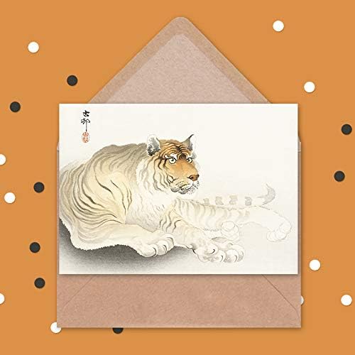 Fine Art Prints CLBIO0076 Tiger Watercolour Ohara Koson Greeting Card With Envelope Inside Premium Quality, 12.5 x 17.5 cm - Image 4