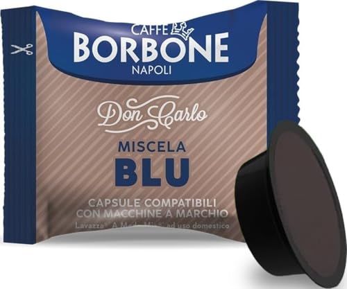 Caffè Borbone Don Carlo, Miscela Blu - 100 Capsule - Compatibili con le Macchine ad uso domestico Lavazza* A Modo Mio*
