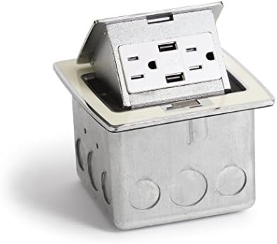 Lew Electric PUFP-CT-OW-2USB Kitchen Countertop Pop Up 15A Outlet with USB Charging