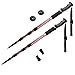 Crown Sporting Goods Shock-Resistant Adjustable Trekking Pole and Hiking Staff (Set of 2), Red, 43-Inch