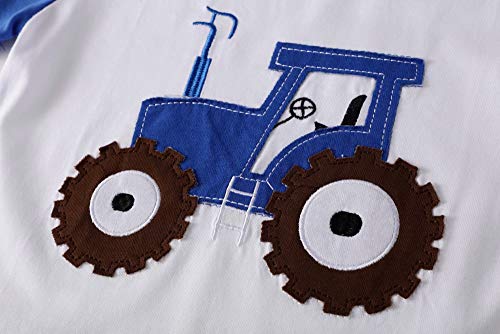 BIBNice Toddler Boys Outfits Summer Clothes Set Playwear Tractor Size 7 - Thumbnail 3