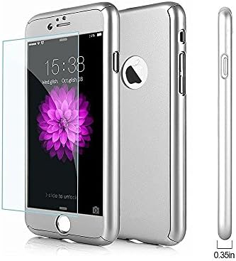 iPhone 7 Plus Case , TUTUMU 360 Angle Full Protection Slim Cover [Tempered Glass + Front Case + Back Case] (Navy Blue 【5.5‘’】) (Grey)