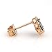 United Elegance - Delicate Rose Gold Tone Designer Clover Earrings with Black Faux Onyx (Onyx Clover)
