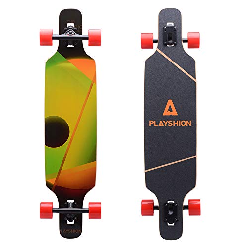 Playshion 39 Inch Drop Through Freestyle Longboard Skateboard Cruiser