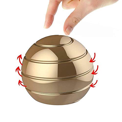 TRUEGOOD Kinetic Desk Toys,Full Body Optical Illusion Fidget Spinner Ball,Gifts for Men,Women,Kidsical Illusion Fidget Spinner Ball,Gifts for Men,Women,Kids, , Gift for Christmas (Gold)
