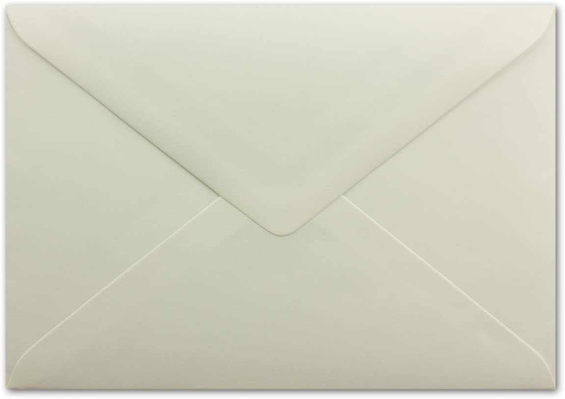 NEUSER PAPER 10x DIN C5 envelopes 15.7 x 22.5 cm in natural white with gold silk lining, wet glue, blank letter envelopes - Image 3