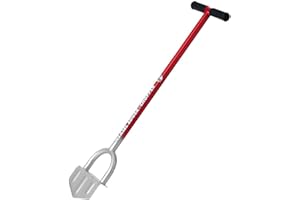 GARDEN WEASEL Edger-Chopper – Black Grip | Manual Lawn Edger Tool for Garden Beds, Sidewalks, Patios & Landscaping | T-Handle, Half Moon Blade | 91716-A