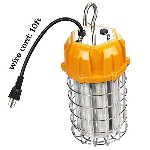 100 Watt LED Temporary Work Light Fixture 14,500 Lm Daylight High Bay Construction Garage Light, 100-277VAC 400W MH Equivalent Bright Jobsite Lighting