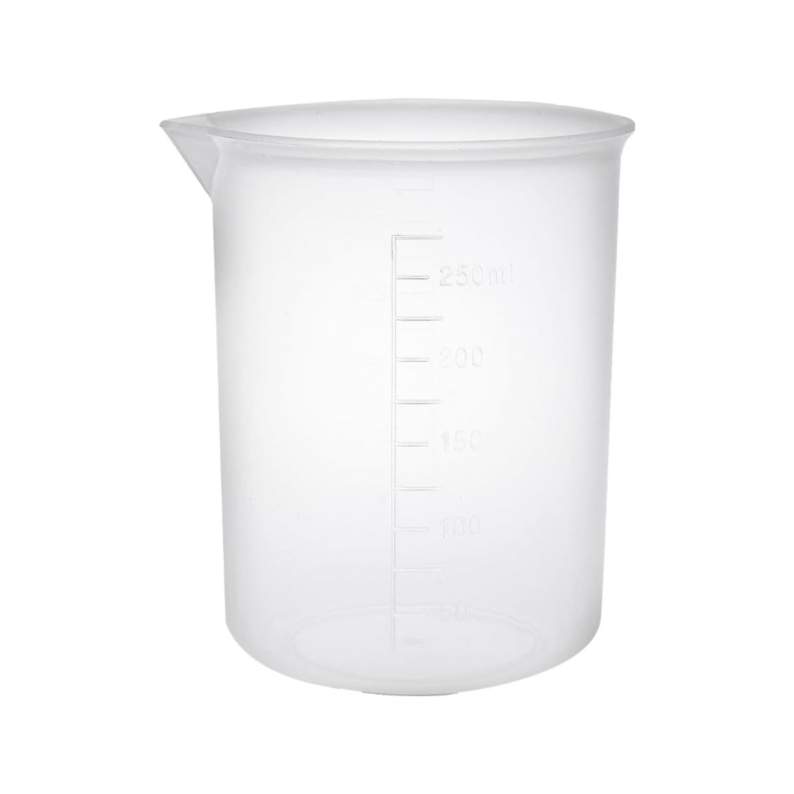 Recogwood 250ml Plastic Measuring Cups, Transparent Lab Graduated Beakers, Heat Resistant Measuring Jugs, Liquid Measuring Cups, Plastic Jug Beakers, Mixing Cups for Baking Cooking Lab