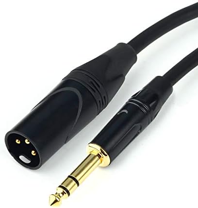 6.35mm TRS to XLR Male Balanced Signal Interconnect Cable 1/4 inch to XLR Patch Cable,6.5 Stereo Jack Microphone Audio Cable (1M)