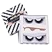 Newcally 3D Mink Eyelashes False lashes Messy Cross Dramatic Lashes 2 Pairs with Free Eyelashes Tweezer
