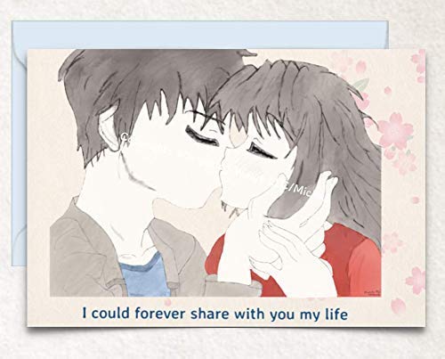 Amazon Com Anime Couple Kissing Love Birthday Valentine S Day