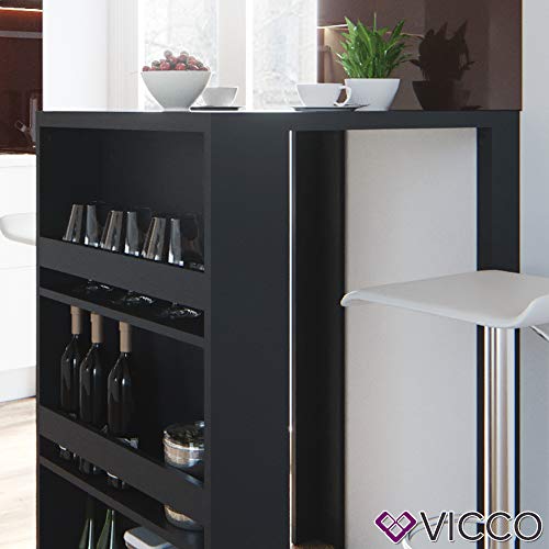 Vicco Bartisch Bar Weiß Anthrazit Tresen Bartresen Stehtisch Tisch Tresentisch Bistrotisch Küche mit 3 extra Fächern… – Bild 6
