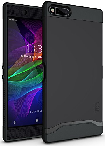 Razer Phone Case, TUDIA Slim-Fit HEAVY DUTY [MERGE] EXTREME Protection / Rugged but Slim Dual Layer Case for Razer Phone (2017 Version) (Matte Black)