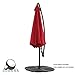 COBANA 10' Offset Hanging Patio Umbrella Freestanding Outdoor Parasol Adjustable Umbrella, 250g/sqm Polyester, Red