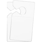 ZIMISI Clear Parking Permit Holder, Vertical Car Parking Card Holder (2PCS) | Car Rear View Mirror Document Hanger, Universal Parking Lot Pass Holder for Passes/Permits/Small Stickers