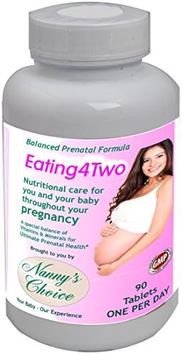 Eating4Two Prenatal Vitamins - One per day Easy-swallow tablet - Balanced vitamins and minerals with 800mcg Folic Acid for Healthy Baby Development (90)