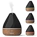Pure Enrichment PureSpa Natural Aromatherapy Oil Diffuser (Black) - Ultrasonic Air Deodorizer with 200ml Water Tank, Wood-Grain Accents, Soft Color-Changing Lights, and Auto Safety Shut-Off