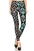 Leggings Depot Women's High Waisted Skull & Halloween Print Leggings-Full Length-R842, Green Envy, Plus Size