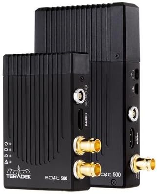 Teradek Bolt 500 Professional Zero Delay Wireless Video System - Dual Input HDMI/SDI | 1080p60 | 500ft Range | 10 Bit 4:2:2 | 3D LUTs | MetaData + Timecode Support