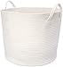 Mkono Cotton Rope Storage Basket | Woven Laundry Basket for Blankets | Toys Storage Basket with Handles | 17