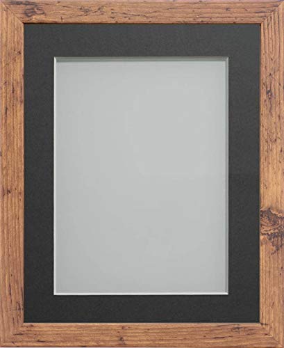 Frame Company Allington Rustic Photo Frame with Grey Mount, 7x5 for 6x4 inch, fitted with perspex