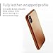 Mujjo Full Leather Case for iPhone Xs, iPhone X | Premium Genuine Leather, Natural Aging Effect | Super Slim, Leather Wrapped, Wireless Charging (Tan)