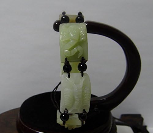 Yan Jade 1.1" China Certified Nature Hetian Nephrite Jade 5 Poisonous Creatures Hand Carved Bangle Bracelets