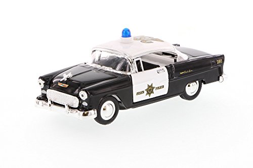 Showcasts 1955 Chevrolet Bel Air Police Car, Black & White - Superior 5420D - 1/34 Scale diecast Model Police car, but NO Box