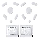 2 Sets White Rounded Curved Edges Mouse Feet Pads