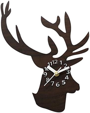 JustNile Decorative Frameless Animal Acrylic Statement Wall Clock - Moose Head