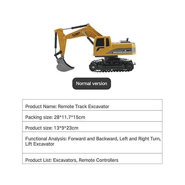 LKNJLL RC Bagger BAU Traktor Fernbedienung Bagger 6-Kanal-2.4G Baufahrzeug Digger Elektronik Hobby Spielzeug for Kinder… – Bild 3