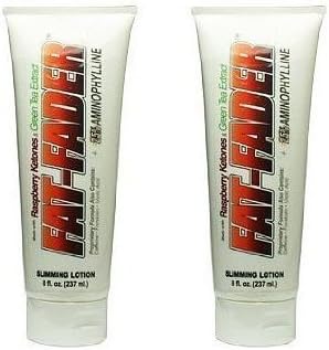 Fat Fader Slimming Lotion (2 Pack) 2.5% Aminophylline w/ Raspberry Ketones & Green Tea Extract by Nutra Scientific Labs