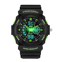 TUJHGF Male Digital Watch Sport Alarm Clock Waterproof Smart,Green