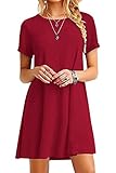 YMING Women's Casual Short Sleeve Multicolor Loose T-Shirt Dress XS-4XL