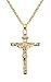 Reve Jewelry Gold Plated Stainless Steel Jesus Christ Cross Crucifix Pendant Necklace, 20''-24