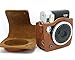 CAIUL Vintage Camera Carrying Case Compatible with Fujifilm Instax Mini 90 Case, Brown