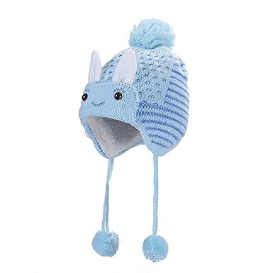 Techat Co Il Topdo 1 Pcs Sombreros Nino Forma De Conejo Pelo Gorra Conejo Bola Cola Charm Bola De Pelo Gorra Para Bebe De Invierno Accesorios Ninas De Hasta 24 Meses