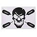 14.8x9.8cm Canoe Paddle Skull Window Kayak Car Decals Vinyl Stickers Black