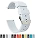 BARTON WATCH BANDS 18mm White Soft Silicone Quick Release Straps