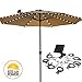 Touch Of ECO Solar Patio Umbrella String Lights - 72 Ultra Bright LEDs, 8 Strings and 9 LEDs Per String - Cool White