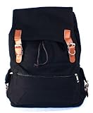 Hunnt® Black Canvas Backpack School Bag Super Cute for School