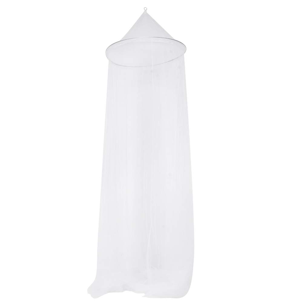 Liukouu Lace Mosquito Bed Net, Bed Canopy, Mesh White Round Dome for Home Decor Travel Outdoor Kids Room Against Mosquitos, Flies, Insects