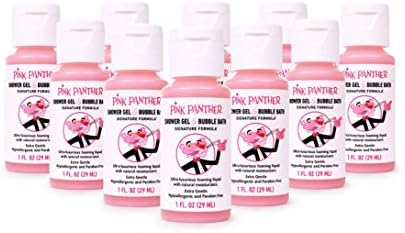 PopShoppes Pink Panther Luxury Bubble Bath &amp; Shower Gel, For All Ages, Deluxe Travel Bottle Set, Makes Ten Luxury Bubble Baths! Soak in Style, Comes with Bonus Ultra Premium Lip Gloss, Cool Value