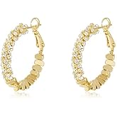 14K Gold Plated Hoops Earrings Lightwight for Women